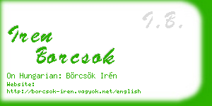iren borcsok business card